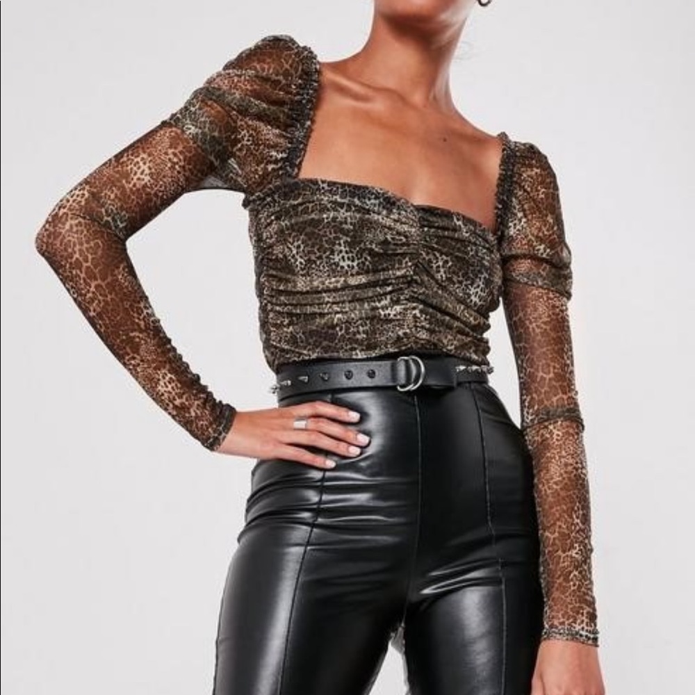 Missguided cheetah mesh bodysuit